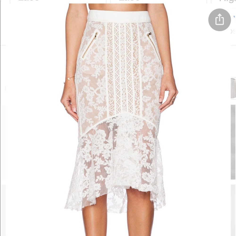 Lace Fitted Midi Skirt